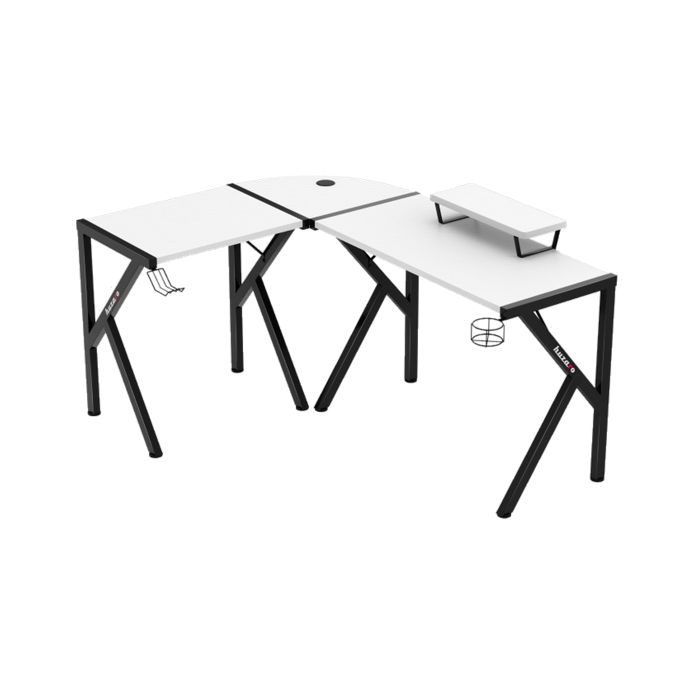 Huzaro Hero 6.3 L-Shaped Gaming Desk (White)