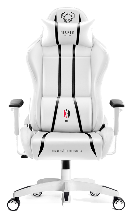 Diablo X-One 2.0 King Size gaming chair in white and black, front view