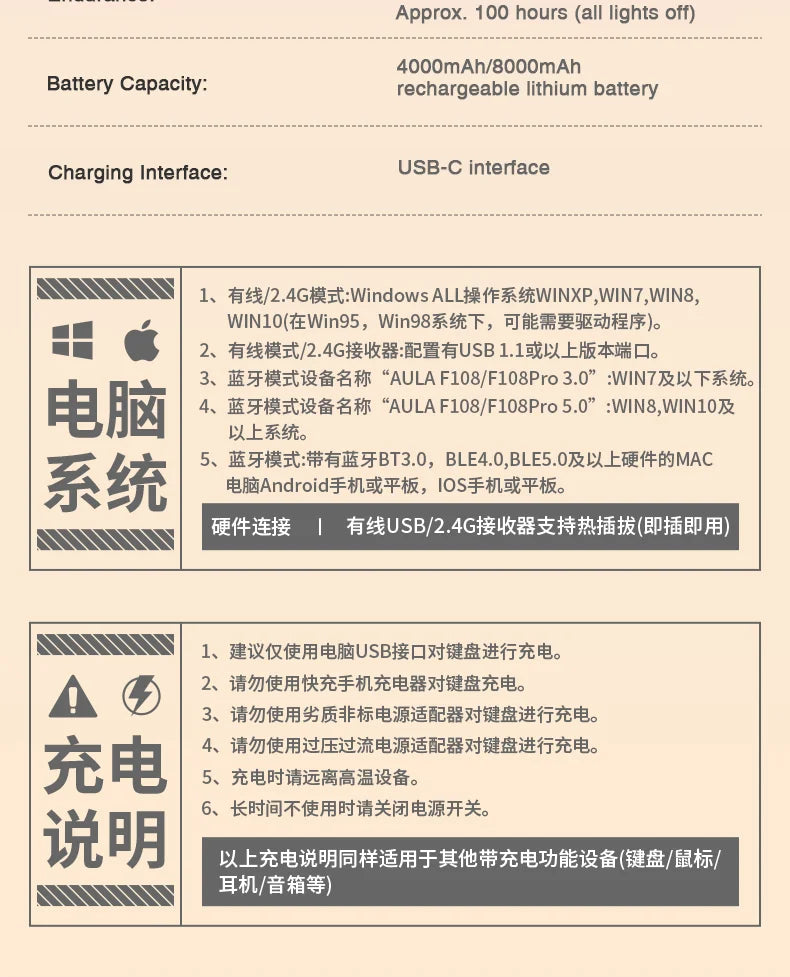 AULA F108pro Wireless Bluetooth Keyboard Macro Gaming keyboard Gasket Hot-swap Full Size Keyboard with TFT Smart Display