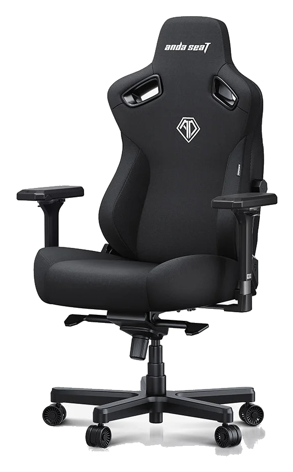 AndaSeat Kaiser 3 XL gaming chair in black fabric, front three-quarter view