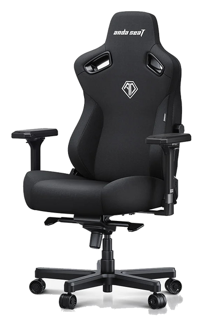 AndaSeat Kaiser 3 XL gaming chair in black fabric, front three-quarter view