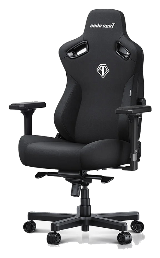 AndaSeat Kaiser 3 XL gaming chair in black fabric, front three-quarter view