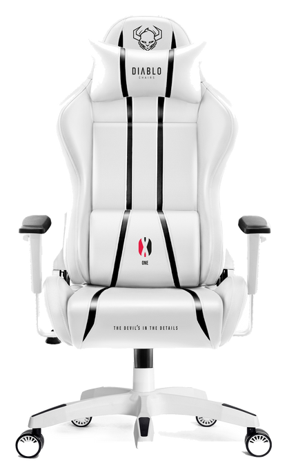 Diablo X-One 2.0 King Size gaming chair in white and black, front view