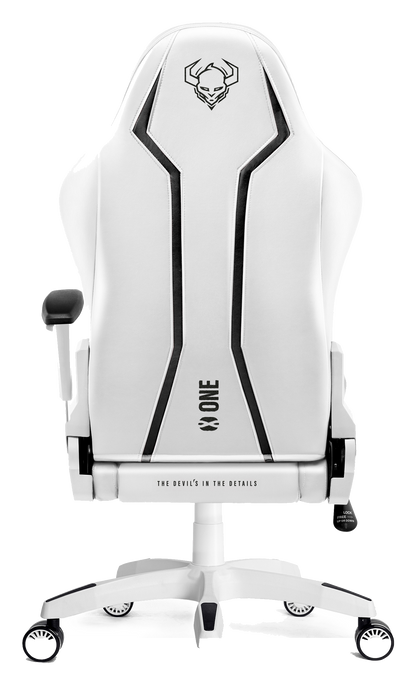 Diablo X-One 2.0 King Size gaming chair in white and black, rear view