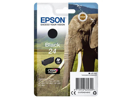 EPSON 24 / T2421 Foto Schwarz Druckerpatrone – Original, 5,1 ml, für Expression Photo-0