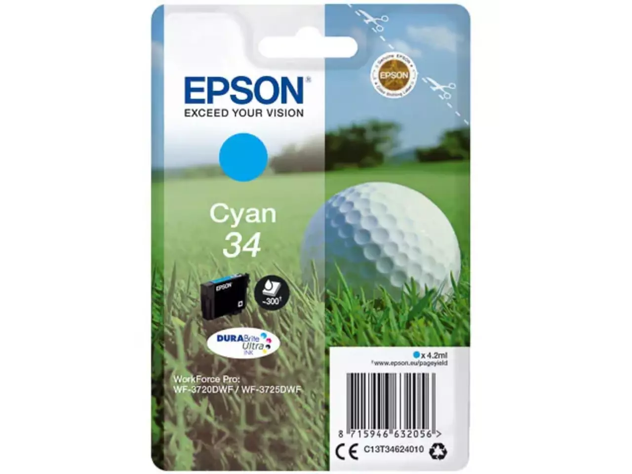 EPSON 34 / T3462 Cyan Druckerpatrone – Original, wischfest & brilliant farbig-0