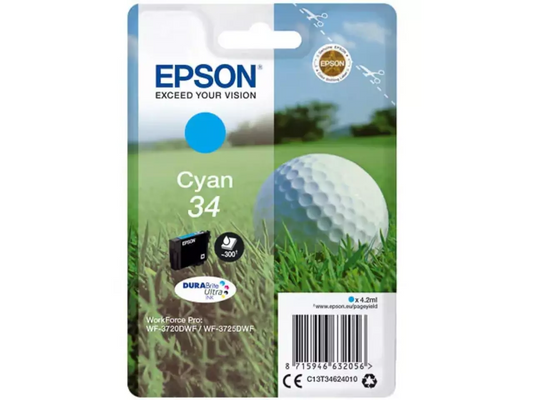 EPSON 34 / T3462 Cyan Druckerpatrone – Original, wischfest & brilliant farbig-0
