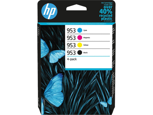 HP 953 (6ZC69AE) Druckerpatronen 4er-Set – Schwarz, Cyan, Magenta, Gelb für OfficeJet Pro-0