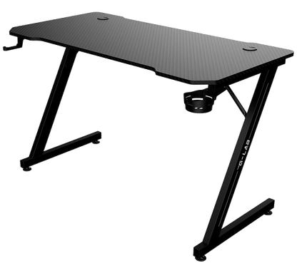 The G-Lab K-Desk Yttrium gaming desk, front view on transparent background