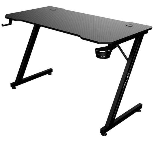 The G-Lab K-Desk Yttrium gaming desk, front view on transparent background