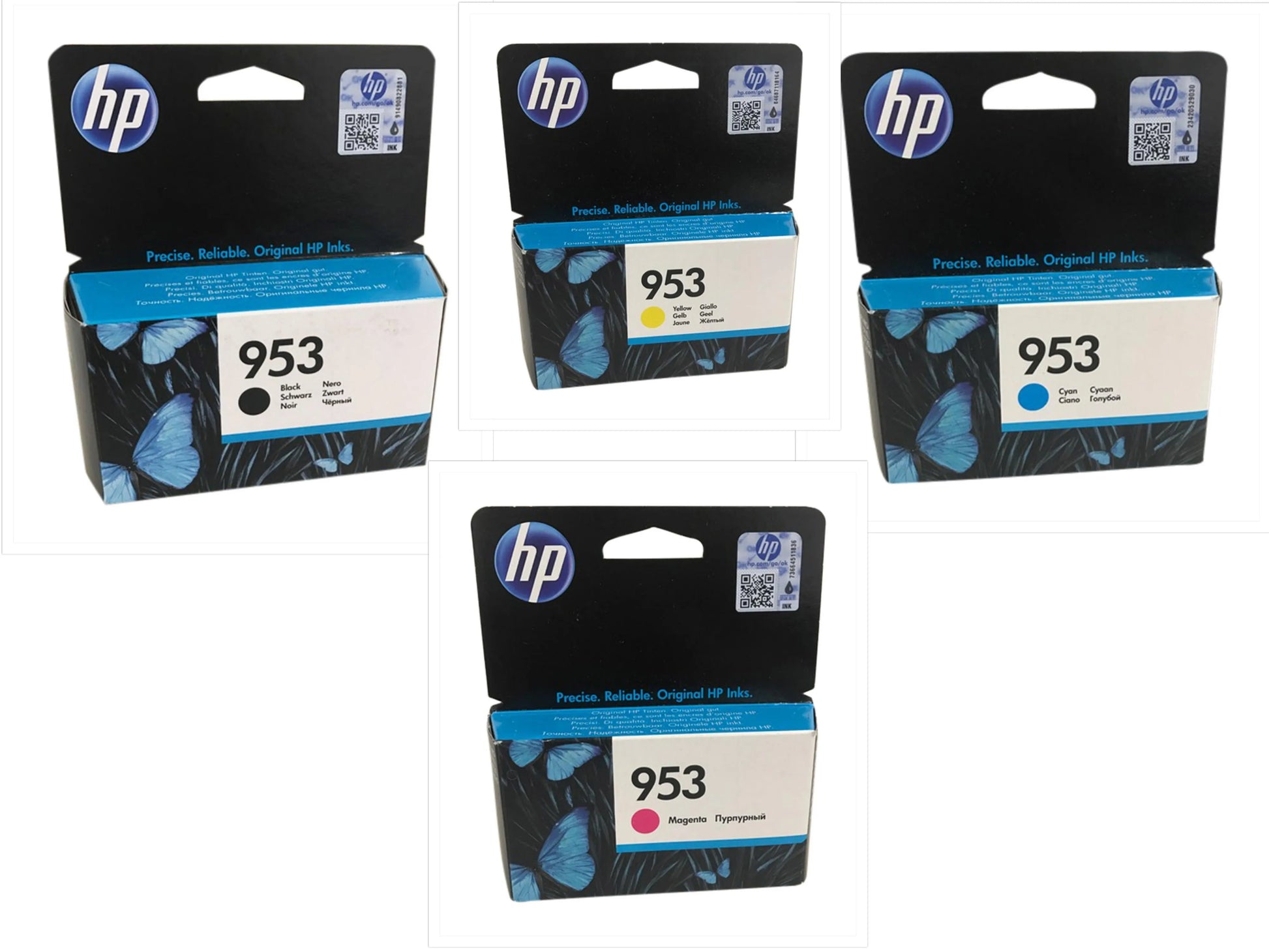 HP 953 (6ZC69AE) Druckerpatronen 4er-Set – Schwarz, Cyan, Magenta, Gelb für OfficeJet Pro-1