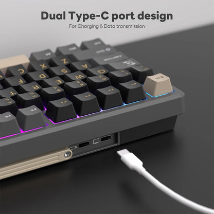 RK ROYAL KLUDGE M75 Gasket Mechanical Keyboard 2.4G Wireless/Bluetooth/USB 75% RGB Hot-Swappable Gaming Keyboard with Display