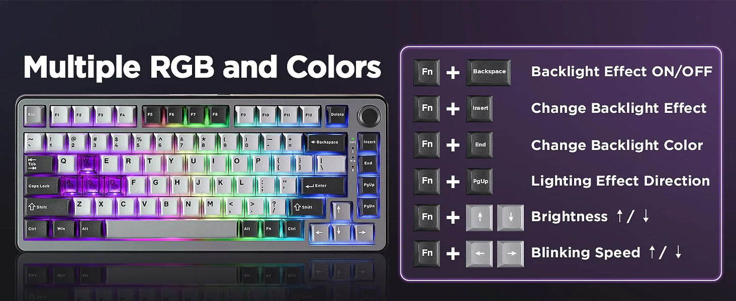 YUNZII RT75 Rapid Trigger Gaming Keyboard, Hyper Fast Magnetic Switch USB Mechanical Keyboards for Gamers, RGB 75% Keyboard