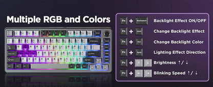 YUNZII RT75 Rapid Trigger Gaming Keyboard, Hyper Fast Magnetic Switch USB Mechanical Keyboards for Gamers, RGB 75% Keyboard