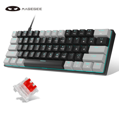MageGee MK-Star61 Mini 60% Mechanical Keyboard 61 Keys Wired LED Backlit Compact Gaming Keyboard for Laptop, Desktop, PC, Tablet