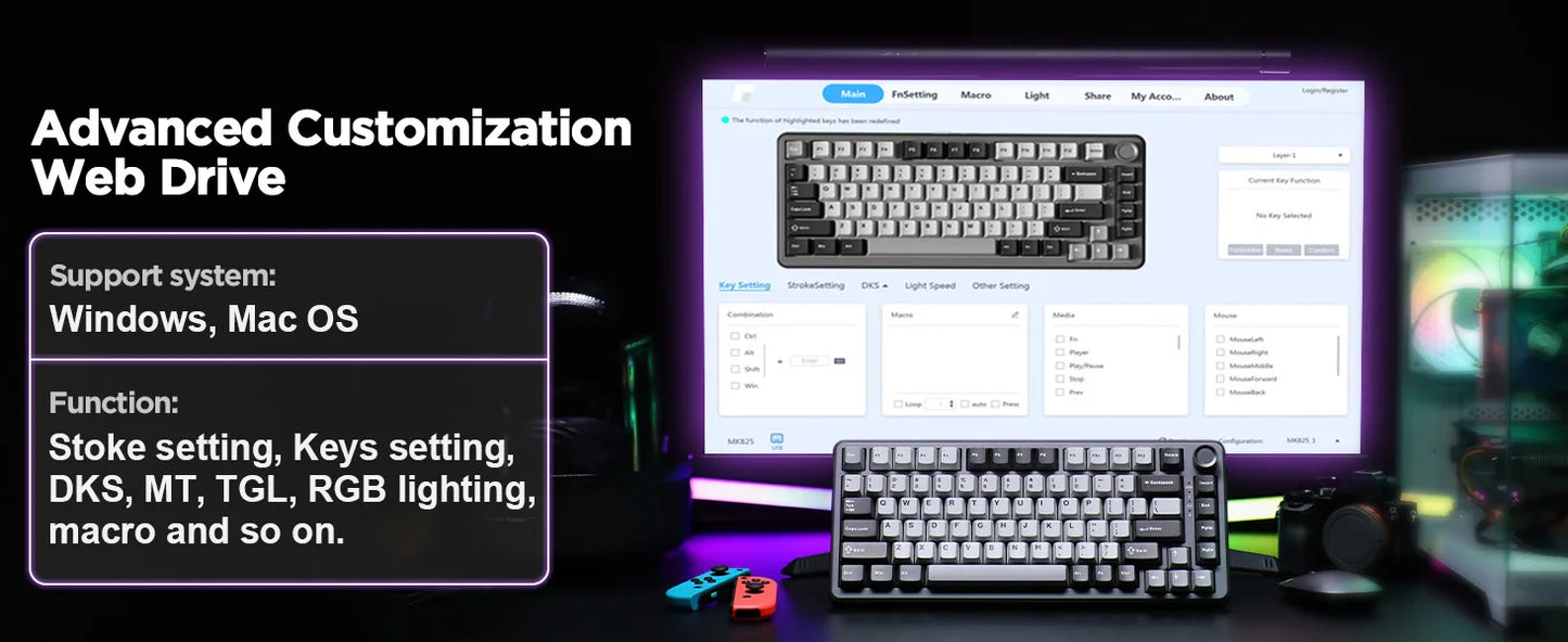 YUNZII RT75 Rapid Trigger Gaming Keyboard, Hyper Fast Magnetic Switch USB Mechanical Keyboards for Gamers, RGB 75% Keyboard