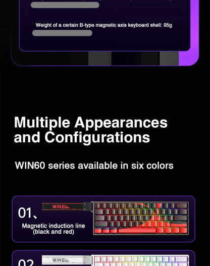 AULA WIN60 WIN68 HE Esports Magnetic Switch Keyboard Rapid Trigger 8K Return RGB Hotswap 60% 68% Custom Game Keyboard