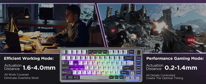 YUNZII RT75 Rapid Trigger Gaming Keyboard, Hyper Fast Magnetic Switch USB Mechanical Keyboards for Gamers, RGB 75% Keyboard