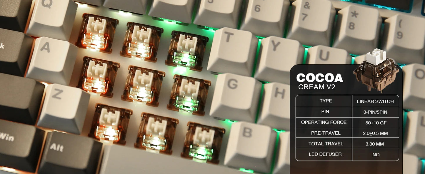 YUNZII B75 PRO 82-Key Wireless Mechanical Gaming Keyboard, Gasket Hot Swap Custom RGB 75% BT/Type-C/2.4G Creamy Knob Keyboard