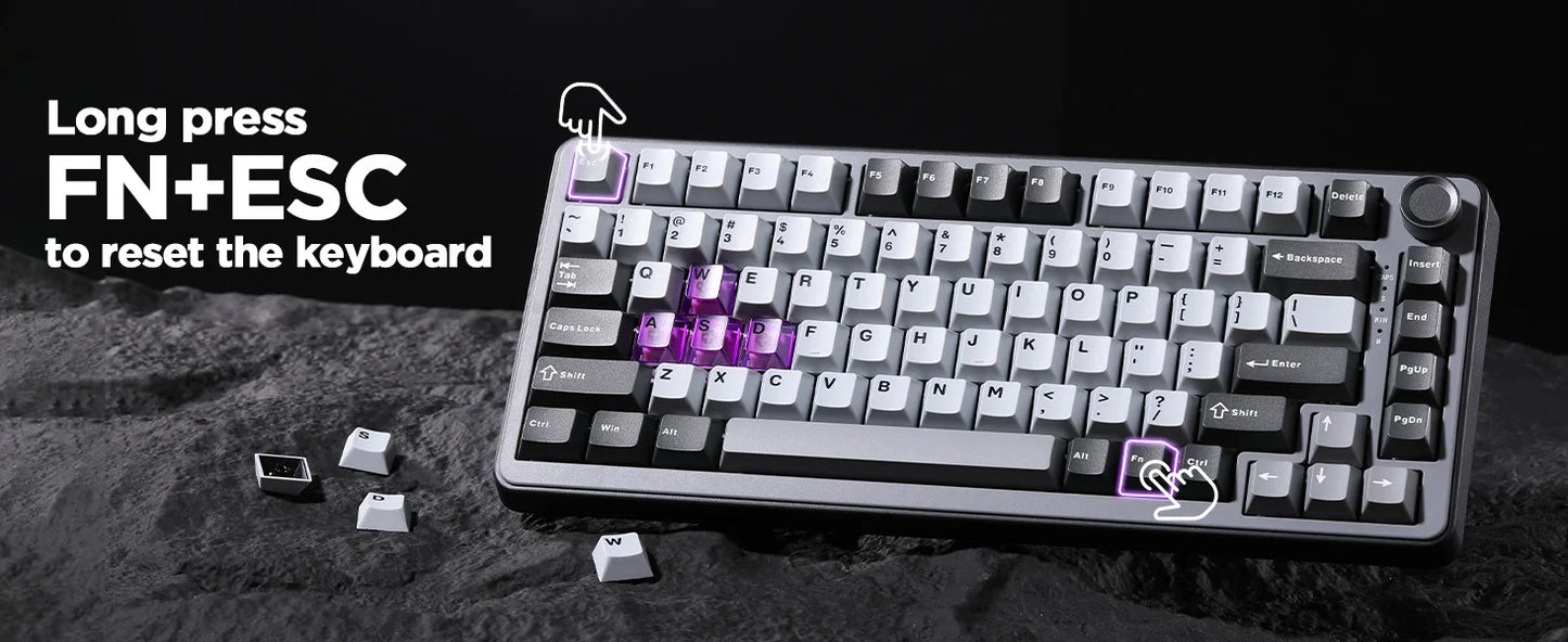 YUNZII RT75 Rapid Trigger Gaming Keyboard, Hyper Fast Magnetic Switch USB Mechanical Keyboards for Gamers, RGB 75% Keyboard