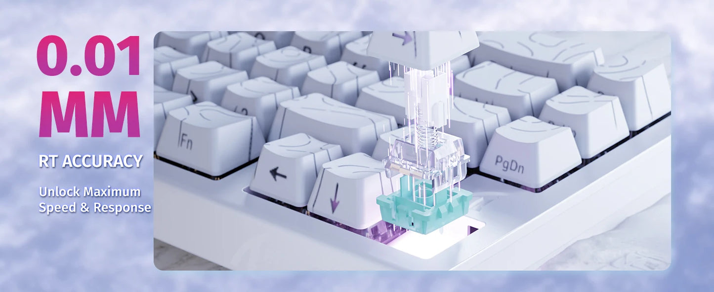 ATTACK SHARK X68 HE Rapid Trigger 8KHz Magnetic Keyboard, 0.01mm RT Accuracy, 60% Layout, RGB, Support RT/Snap Tap/DKS/MT/TGL