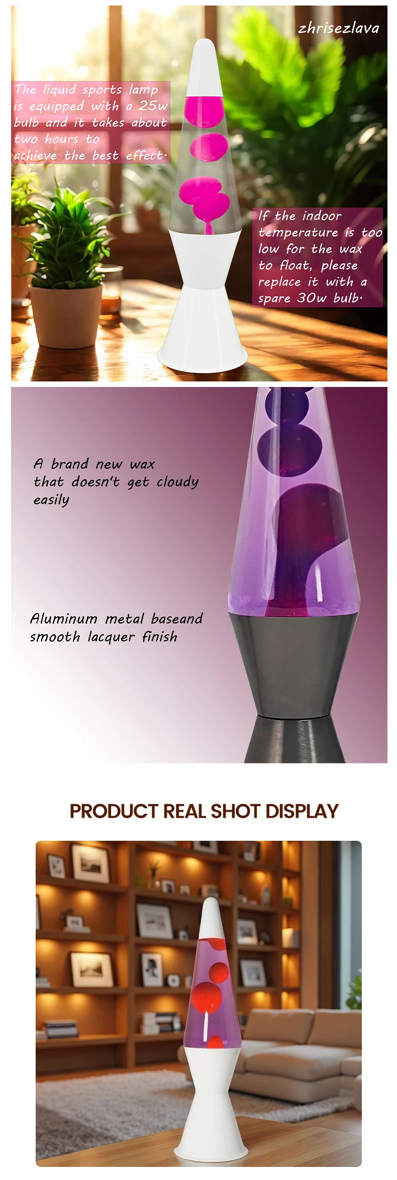 Double horn wax lava lamp, home creative floating lamp, night light, volcanic cone bottle wax lamp, atmospheric onion lamp