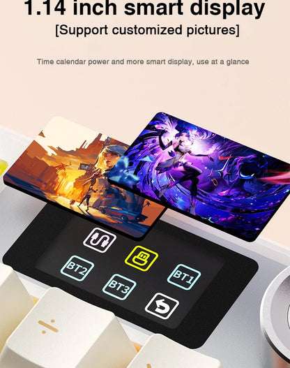 AULA F108pro Wireless Bluetooth Keyboard Macro Gaming keyboard Gasket Hot-swap Full Size Keyboard with TFT Smart Display
