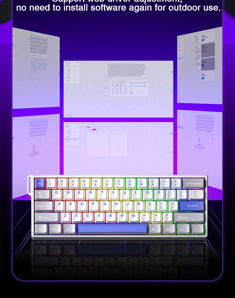 AULA WIN60 WIN68 HE Esports Magnetic Switch Keyboard Rapid Trigger 8K Return RGB Hotswap 60% 68% Custom Game Keyboard