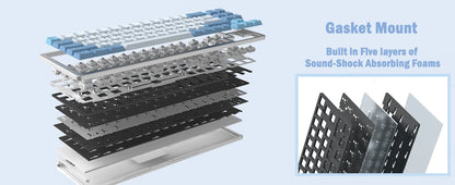 ATTACK SHARK M71 75% TKL Aluminum CNC Wireless Mechanical Keyboard, Hot-swap, RGB NKRO Gaming Custom Gasket Keyboard,4600mAh