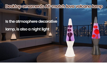 Double horn wax lava lamp, home creative floating lamp, night light, volcanic cone bottle wax lamp, atmospheric onion lamp
