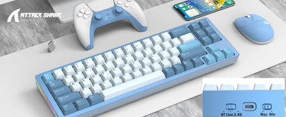 ATTACK SHARK M71 75% TKL Aluminum CNC Wireless Mechanical Keyboard, Hot-swap, RGB NKRO Gaming Custom Gasket Keyboard,4600mAh