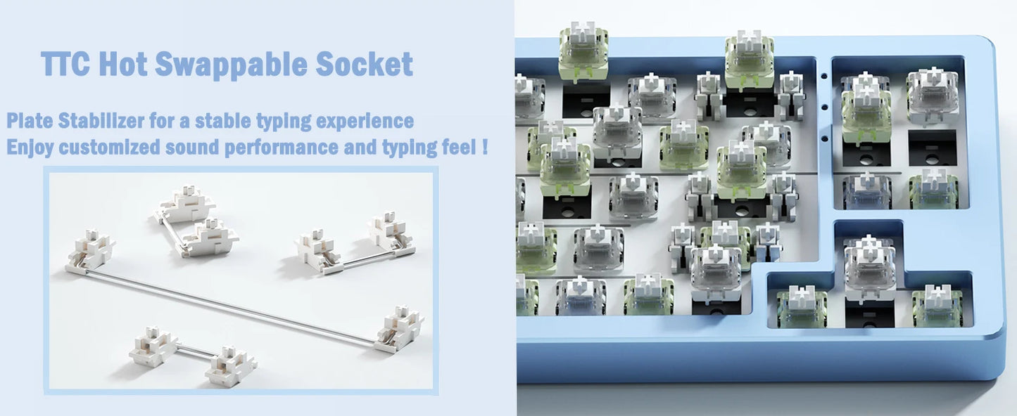 ATTACK SHARK M71 75% TKL Aluminum CNC Wireless Mechanical Keyboard, Hot-swap, RGB NKRO Gaming Custom Gasket Keyboard,4600mAh