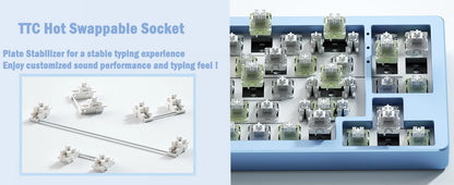 ATTACK SHARK M71 75% TKL Aluminum CNC Wireless Mechanical Keyboard, Hot-swap, RGB NKRO Gaming Custom Gasket Keyboard,4600mAh