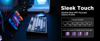 YUNZII RT75 Rapid Trigger Gaming Keyboard, Hyper Fast Magnetic Switch USB Mechanical Keyboards for Gamers, RGB 75% Keyboard