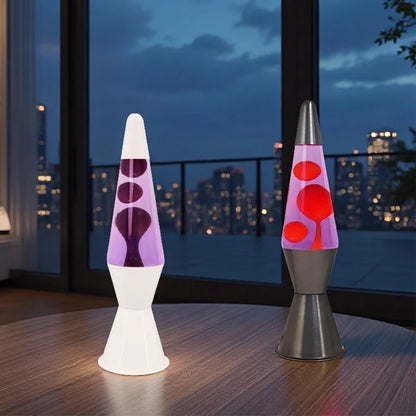 Double horn wax lava lamp, home creative floating lamp, night light, volcanic cone bottle wax lamp, atmospheric onion lamp