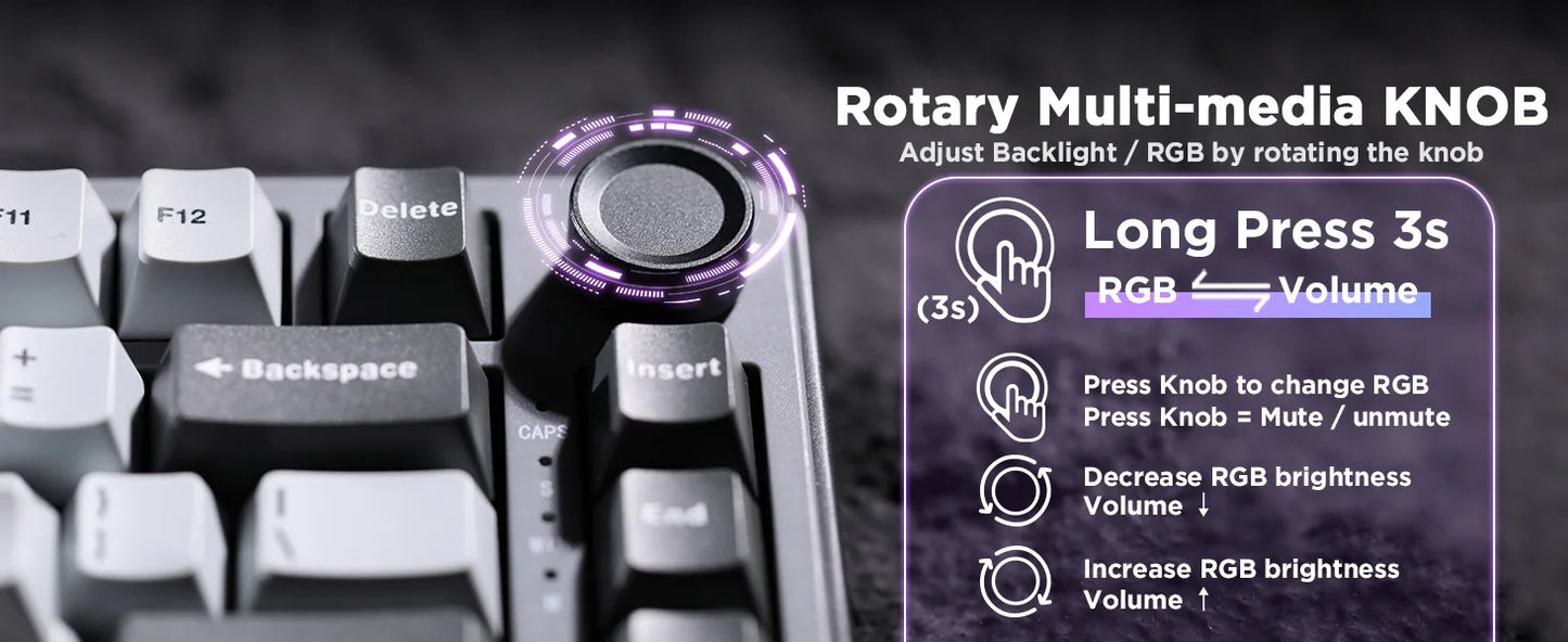 YUNZII RT75 Rapid Trigger Gaming Keyboard, Hyper Fast Magnetic Switch USB Mechanical Keyboards for Gamers, RGB 75% Keyboard