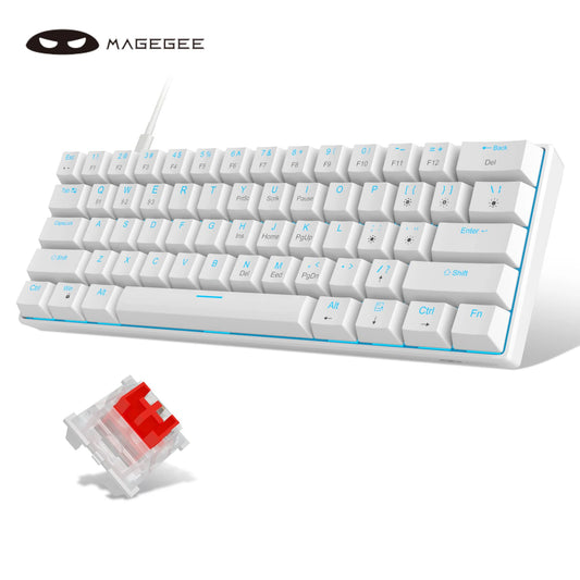 MageGee MK-Star61 Mini 60% Mechanical Keyboard 61 Keys Wired LED Backlit Compact Gaming Keyboard for Laptop, Desktop, PC, Tablet