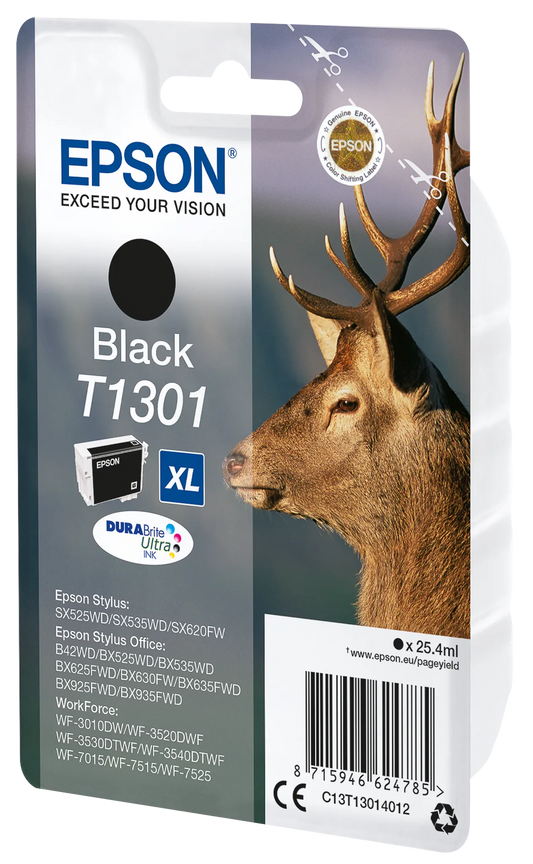 EPSON T1301 XL Schwarz Druckerpatrone – Wisch- und wasserfeste Ausdrucke in Profi-Qualität-0