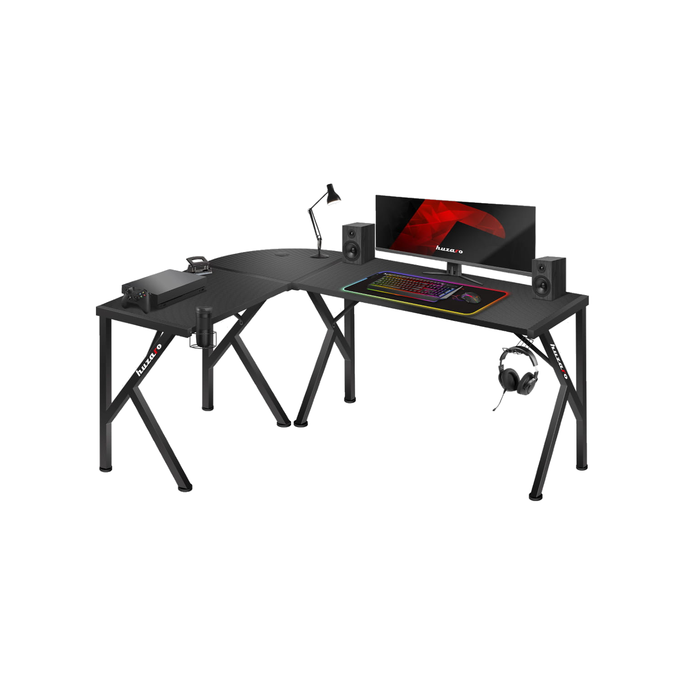 Huzaro Hero 6.3 L-Shaped Gaming Desk (Black)